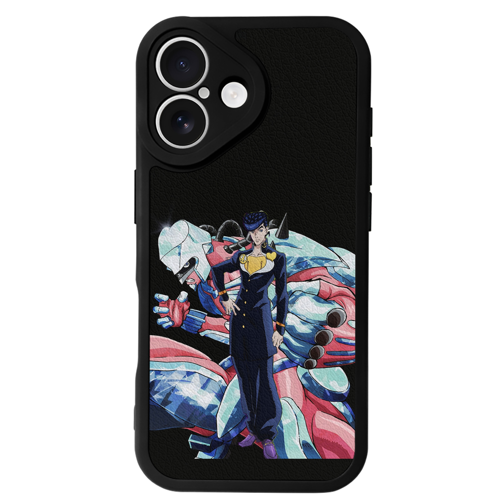 （画像用） ジョジョの奇妙な冒険 ひがしかた じょうすけ JoJo's Bizarre Adventure Higashikata Josuke 【iPhone 16シリーズ対応】シリコンスマホケース（レザー調） 材質：シリコン